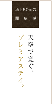 天空で寛ぐ、プレミアステイ。