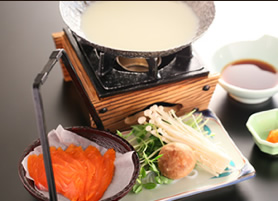 信州サーモンの豆乳しゃぶしゃぶ